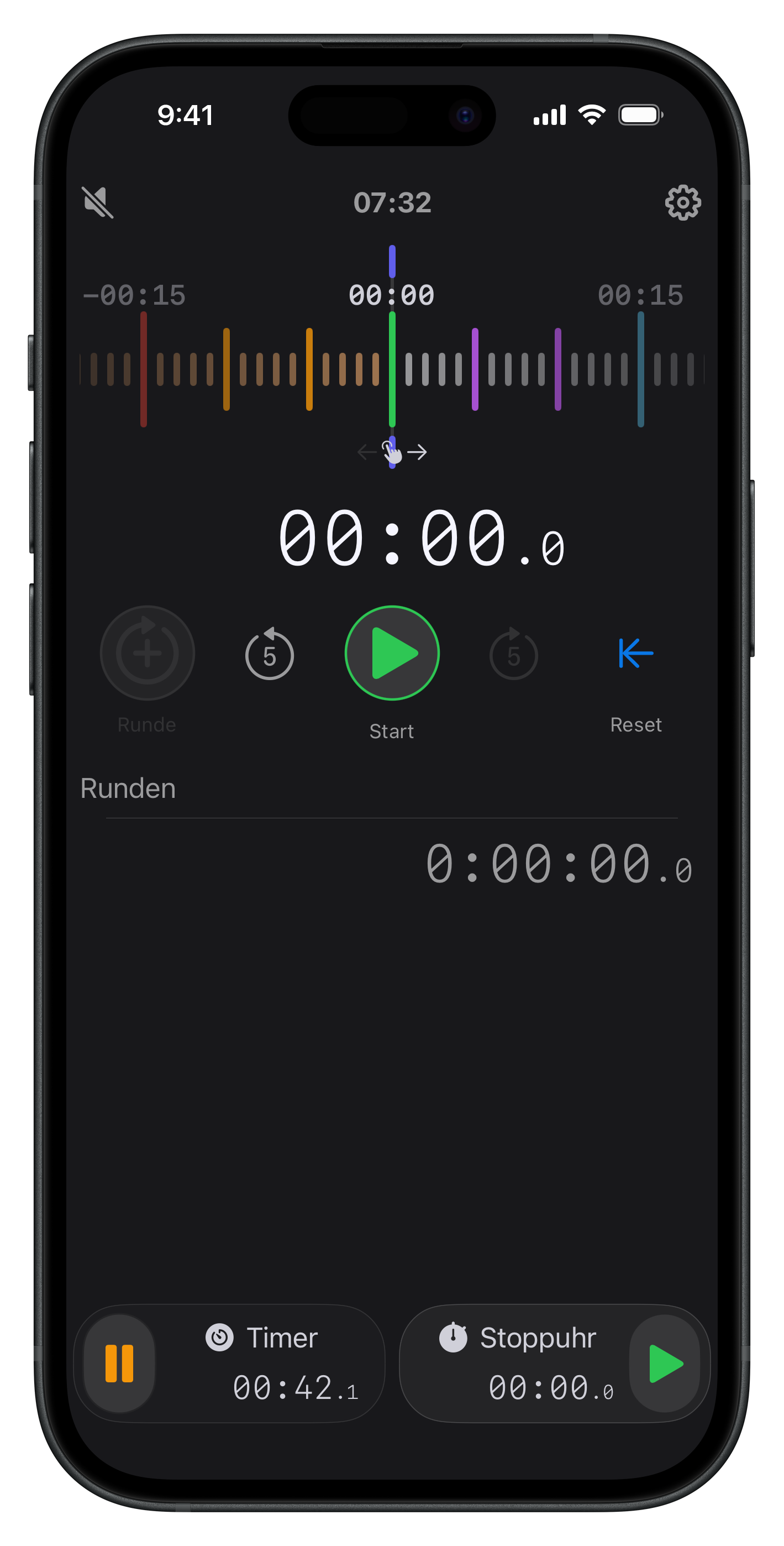 Phone frame with a screenshot of the app